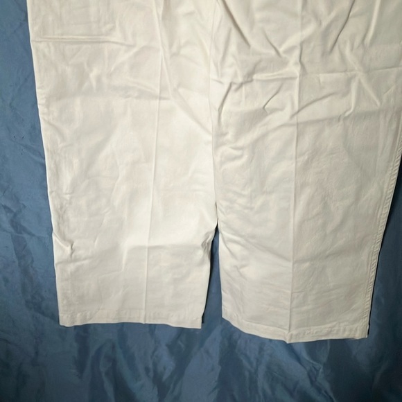 Express: Light Khaki Cropped Wide Leg High Rise Pants-98% Cotton/2% Spandex- 4 - Picture 11 of 16